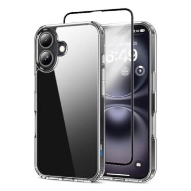 Imagem de Capa Capinha Clear Case Transparente Resistente a Risco e Anti Impacto [Anti-amarelamento] + Película De Vidro 3D Tela Toda Para iPhone (iPhone 16)