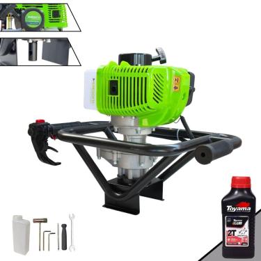 Imagem de Perfurador de Solo Sem Broca Profissional Menegotti MPS52 À Gasolina 2T 52cc 1,8HP de Potência 9.000rpm Para Plantio e Construção Civil + ÓLEO TOYAMA