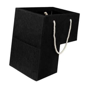 Imagem de Bothyi Organizador de armazenamento de escada, cesto de escada com alças para brinquedos, livros, artigos diversos, decoração para escritório e casa, Preto