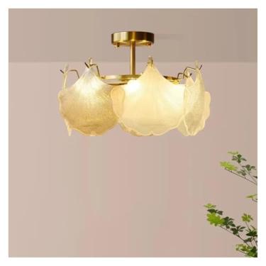 Imagem de Lustre de LED com ajuste francês moderno de vidro concha para sala de estar e jantar luminária