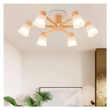 Imagem de - Lustre de vidro compatível com sala de estar, quarto, sala de jantar, cozinha, iluminação, lustres suspensos de teto E27, lâmpadas de lustre