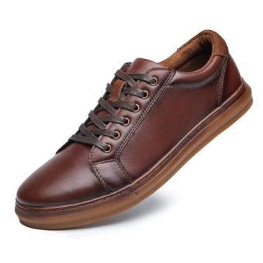 Imagem de Arkbird Tênis casual, com cadarço, botas de couro Chukka para homens, Coffee-103, 7