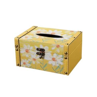 Imagem de Porta-lenços quadrado para caixa de lenços de papel, caixa de lenços de pintura a óleo clássica, organizador de folhas de secador de couro para banheiro, penteadeira, bancada, suporte de caixa de