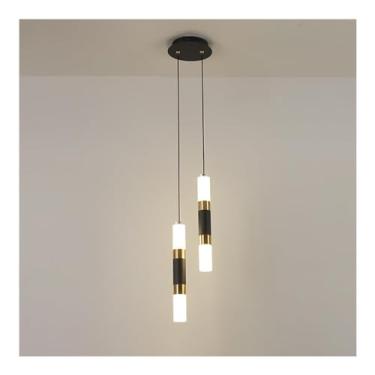 Imagem de Lustre Luminária Luminária Pendente de 2 Luzes Luminária Pendente LED Luminária Pendente Preta Lustre Luminária de Teto Quarto Luminárias Pendentes de Cabeceira Luminárias de Lustre