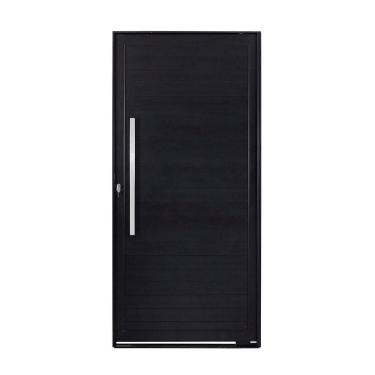 Imagem de Porta Pivotante Lambri Liso e Puxador Cromado de 800 Magnum Preto