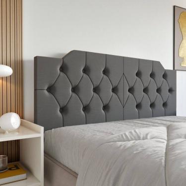Imagem de Cabeceira Painel Estofada 160 Capitonê Box Queen Suspensa Fixação na Parede Capela