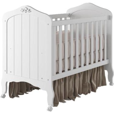 Imagem de Berço Permobili Harmonia Provençal Americano MDF, Branco Acetinado