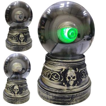Imagem de Bola Cristal Olho Magico Hallowen Acende Som Dia Das Bruxas Sensor Barulho Movimento Susto Enfeite Terror Assustador