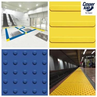 Imagem de Piso tátil para deficientes visuais em PVC  unidade AZULe - Coper