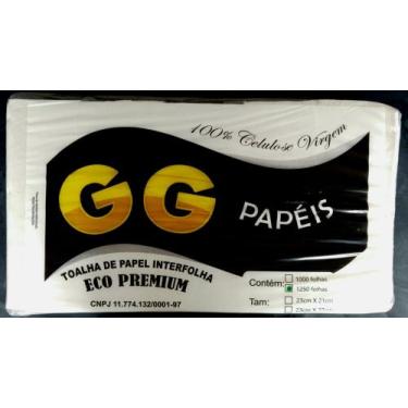 Imagem de Papel Toalha Interfolha Eco Premium 21x23cm GG PAPEIS 1250 Folhas
