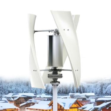Imagem de 220v,HYZHANHONG Kit de Gerador Eólico Vertical de 10000W, Turbina Eólica para Sistema Híbrido Solar-Eólico, com Desempenho Eficiente para Sustentabilidade