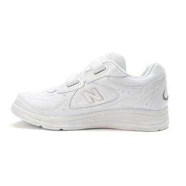 Imagem de New Balance Tênis de caminhada feminino 577 V1 com gancho e laço, Branco, 9 X-Wide