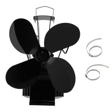 Imagem de TOPINCN Ventilador de Fogão a Lenha, Ventilador de Lareira de Fogão Movido a Calor de 4 Lâminas Com Termômetro Magnético para Lareira de Lenha Doméstica, de Circulação de Ar