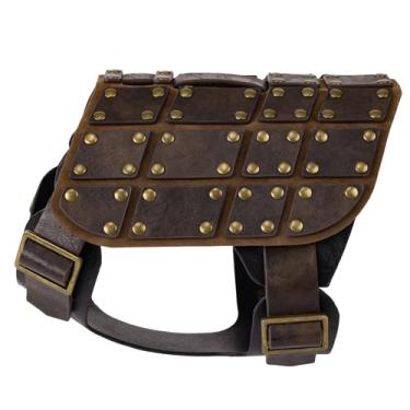 Imagem de EpicCos Fantasia de cachorro medieval, colete decorativo de couro sintético sem trela, 3 tamanhos para cosplay (G)