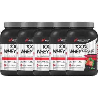 Imagem de Kit 5X 100% Whey Prime Concentrado - 900g Morango - BodyAction-Masculino
