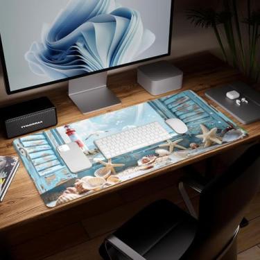 Imagem de Tapete de mesa borboleta de couro, mouse pad de arte colorida grande teclado de computador mousepad para jogos à prova d'água protetor e capa de mesa, tapete de mouse decorativo de couro PU para