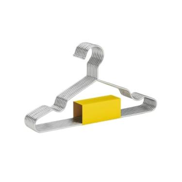 Imagem de Cabide Adulto Aço Inox Kit Cabides Reforçados Organizar Roupas 32cm (10)