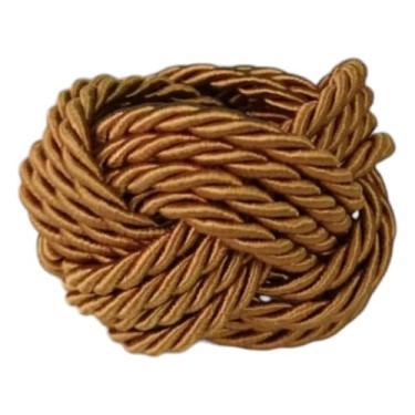 Imagem de Porta Guardanapo Náutico Decorativo, Kit 6 Peças, Cordão Trançado para Mesa Posta, Anel de Guardanapo em Tecido Linho, Laço Clássico, Vermelho (Marrom)