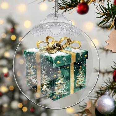 Imagem de Enfeites de Natal para pendurar em cristal, enfeites de árvore de Natal feitos à mão, decoração de carro e casa - presentes de Natal, decoração de artesanato em acrílico, ideias de troca de presentes