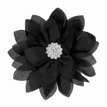 Imagem de Generic Broche de flor elegante para mulheres, broche de lapela de cristal floral de flor de tecido para festa de casamento presente terno roupas chapéu vestido casaco acessórios, One Size, Metal, Sem