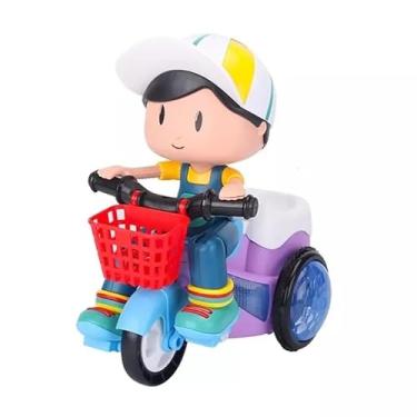 Imagem de Boneco Empina Sozinho Triciclo Musical com Luzes 3D, Giros 360°, Movimento Automático, Bate e Volta, Garoto Ciclista (Menino)