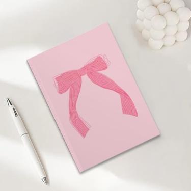 Imagem de Caderno com laço rosa, caderno A5 para anotações de escritório, agenda de 21 x 14,7 cm, agenda de viagem, 7
