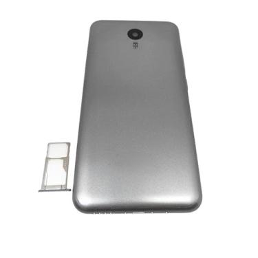 Imagem de SHOWGOOD Capa de bateria para Meizu M2 Note Capa traseira da carcaça do cartão SIM + logotipo para Meizu M2 Note capa traseira da bateria do telefone (cinza)