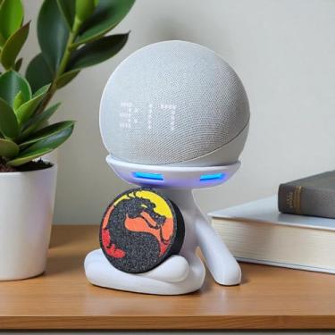 Imagem de Suporte Alexa Echo Dot 4 e Echo Dot 5. Tema Robert Mortal Kombats - Presente, decoração criativa, música, som, stand de mesa Amazon