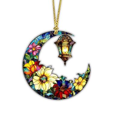 Imagem de ROISEPOSIE Enfeite de Natal holográfico de vinil com flor da lua de 10 cm - Decoração de Natal para casa, presente para apanhador de sol, decoração de árvore de Natal, decoração floral coquete