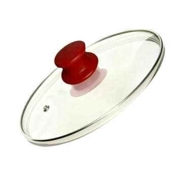 Imagem de Tampa De Vidro Temperado Avulsa 10-30cm Pomel Vermelho Transparente Uso Diario Para Panela Cozinha Tampa De Vidro Para Panelas(28 cm)