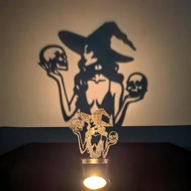 Imagem de Castiçal de sombra de Halloween: lâmpada de silhueta assustadora para decoração assustadora (DJ01-FX03-GY04-HT03)