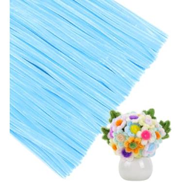 Imagem de IOOLEEM Limpadores de cachimbos, 200 peças de azul pastel, materiais para artes e artesanato, ideias para atividades de projetos de arte.