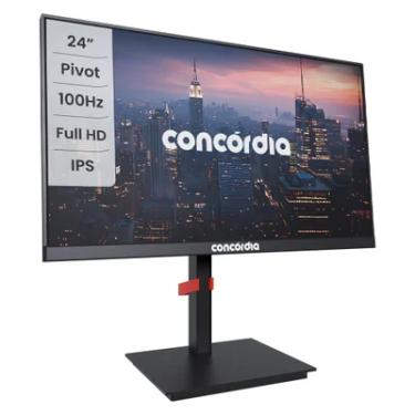 Imagem de Monitor Concórdia P2402 24" IPS, 100hz, Full HD, VGA, HDMI, Com Ajuste Altura/Rotação