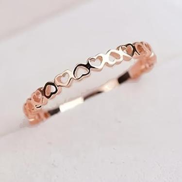 Imagem de Anéis de noivado vazados com coração banhado a ouro branco, alianças de compromisso, festas noturnas, presentes de dia dos namorados, alianças de eternidade para mulheres