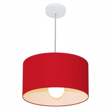 Imagem de Lustre Pendente Cilíndrico Free Lux Para Mesa De Jantar, Sala, Quarto, Churrasqueira E Balcão. Bordo Tam: 40x21cm