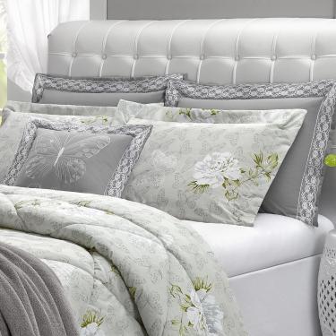 Imagem de Jogo de Cama Queen 200 Fios Papillons Branco 4pçs