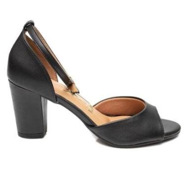 Imagem de Sandália Feminina Vizzano Salto Grosso Traseira Fechada Branco 33-Feminino