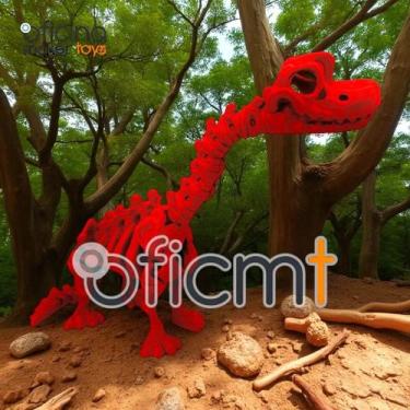 Imagem de Braquiossauro Esqueleto Articulado com Graveto Brinquedo Jurassic Fóss