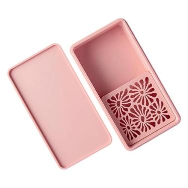 Imagem de KiBcsLic Caixa de amido de milho para fazer brincos, ferramenta de polimérica, recipiente para pó de amido de milho, Rosa