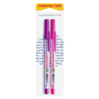 Imagem de Caneta Esferográfica Compactor Pink e Violeta 0.7mm