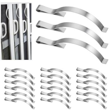 Imagem de 30 peças de clipes de mola de tensão de tela de janela de aço inoxidável, clipes de tela duráveis para molduras de janela, segura telas em canais de alumínio (5,6 cm de comprimento, 0,5 cm de largura)