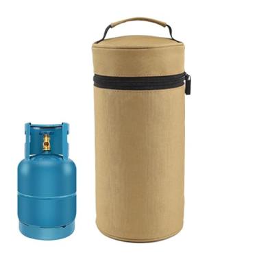 Imagem de Shakven Bolsa para talheres de acampamento, Bolsa para transporte de talheres para acampamento - Saco de armazenamento de fogão de campo de aparência cilíndrica | Caixa portátil de tanque de ar
