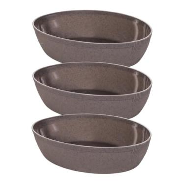 Imagem de Kit 2 Travessas Oval Premium 2 Litros Saladeira Para Servir A Mesa Buffet Porções (Cinza | Kit 3)