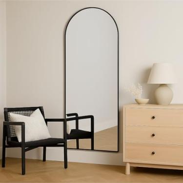 Imagem de Espelho Portal Grande 160x70 cm Corpo Inteiro para Loja, Estúdio e Recepção Design Sofisticado para Ambientes Comerciais (Preto)