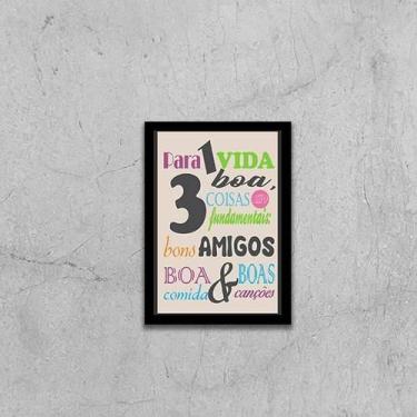 Imagem de Quadro Receita Para Uma Vida Boa 24X18Cm - Quadros On-Line