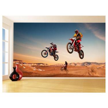 Imagem de Papel De Parede 3D Moto Cross Trilha Terra Mx 3,5M Bkm26 - Você Decora