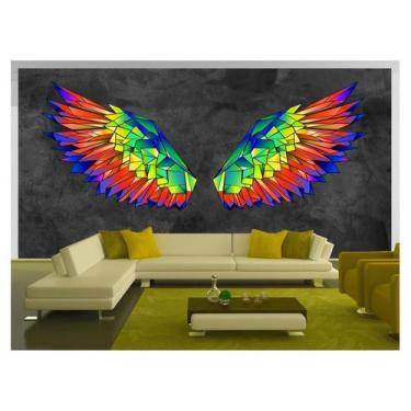 Imagem de Papel De Parede 3D Arte Asas Selfie Insta Cores 3,5M Tra397 - Você Dec
