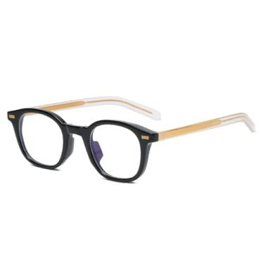 Imagem de Óculos vintage simples femininos versáteis masculinos com armação quadrada (preto)