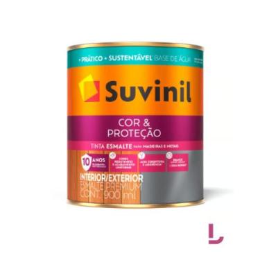 Imagem de Esmalte Fosco Cor e Proteção Para Madeira e Metal Branco 900ml - Suven