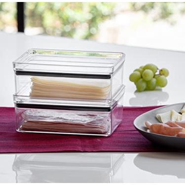 Imagem de 2 Porta Frios Geladeira Pote Hermético Gaveta Acrilico 770ml